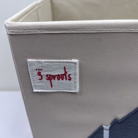 3 Sprouts Children's Foldable Fabric Storage Cube Box Toy Bin, Hedgehog - Picture 2 of 6